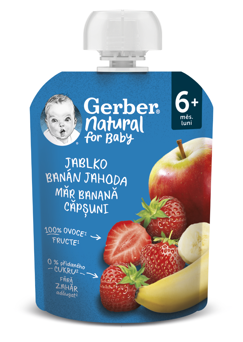 Gerber Natural Kapsička Jablko/banán/jahoda 90 g