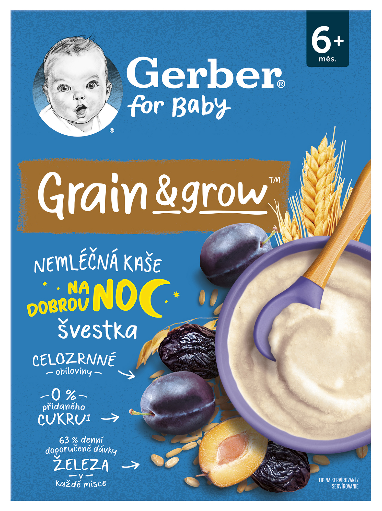 GERBER Nemléčná kaše pšenično-ovesná švestka 200 g