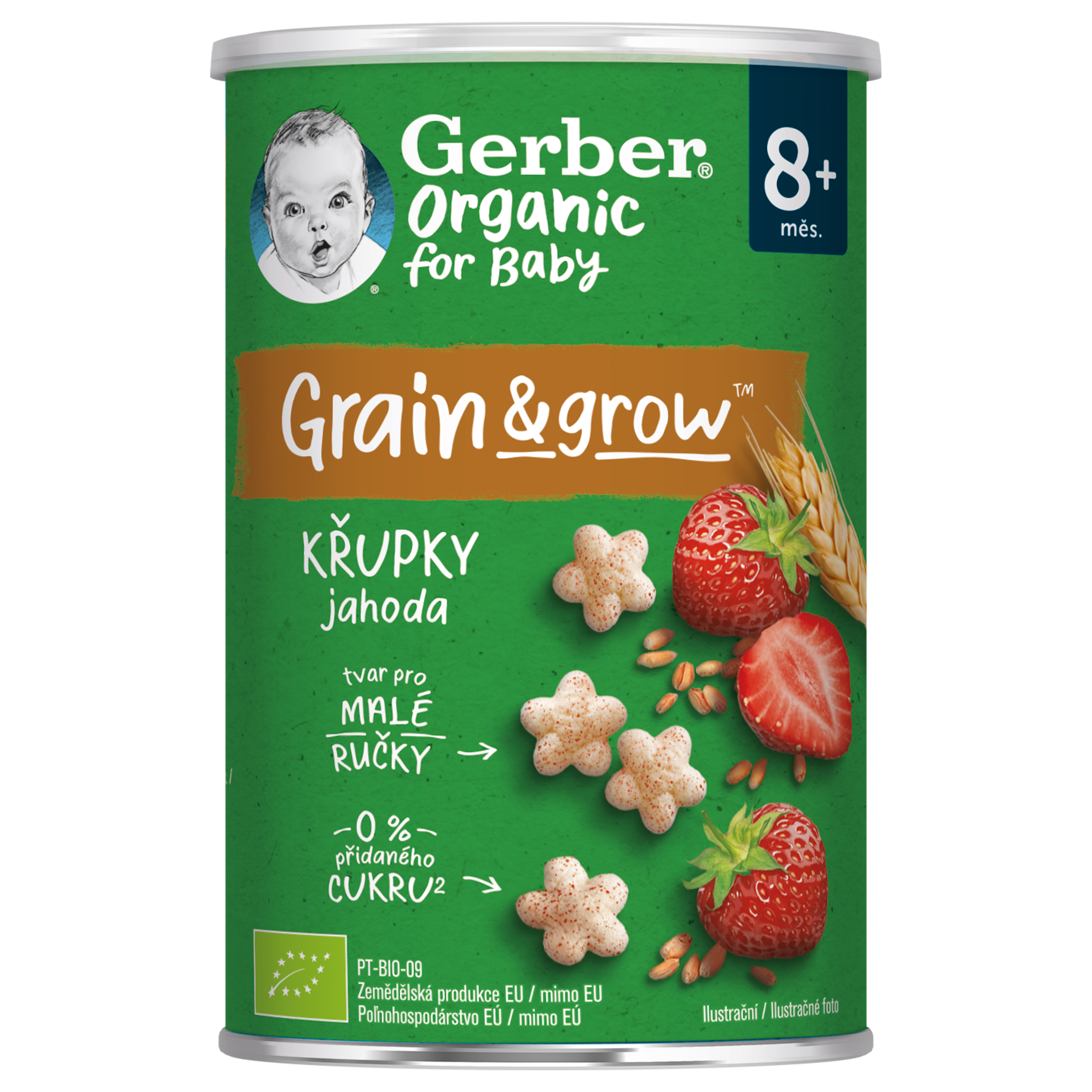 Gerber Organic Pšeničné křupky jahoda BIO 8m+ 35 g