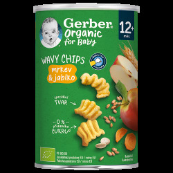 GERBER Wavy chips mrkev&jablko 12m+ BIO 35 g