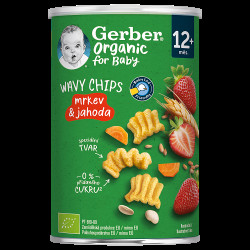 GERBER Wavy chips mrkev&jahoda 12m+ BIO 35 g