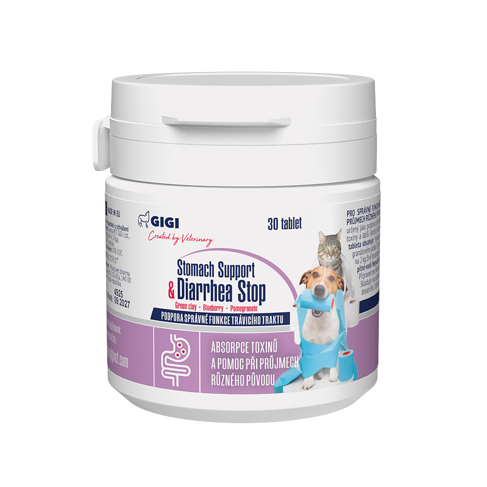 GIGI Stomach support & diarrhea stop pro malé psy a kočky 30 tablet