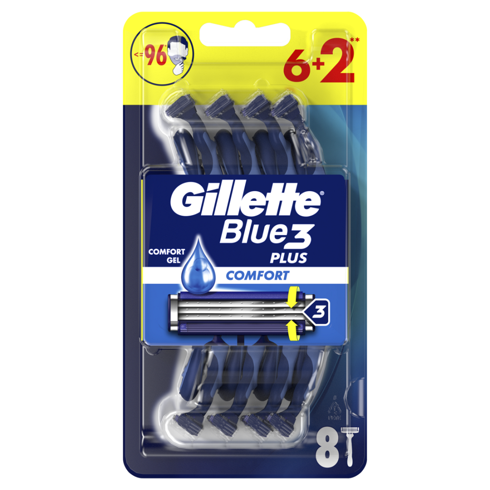 GILLETTE Blue3 Jednorázový holící strojek 6 + 2 kusy