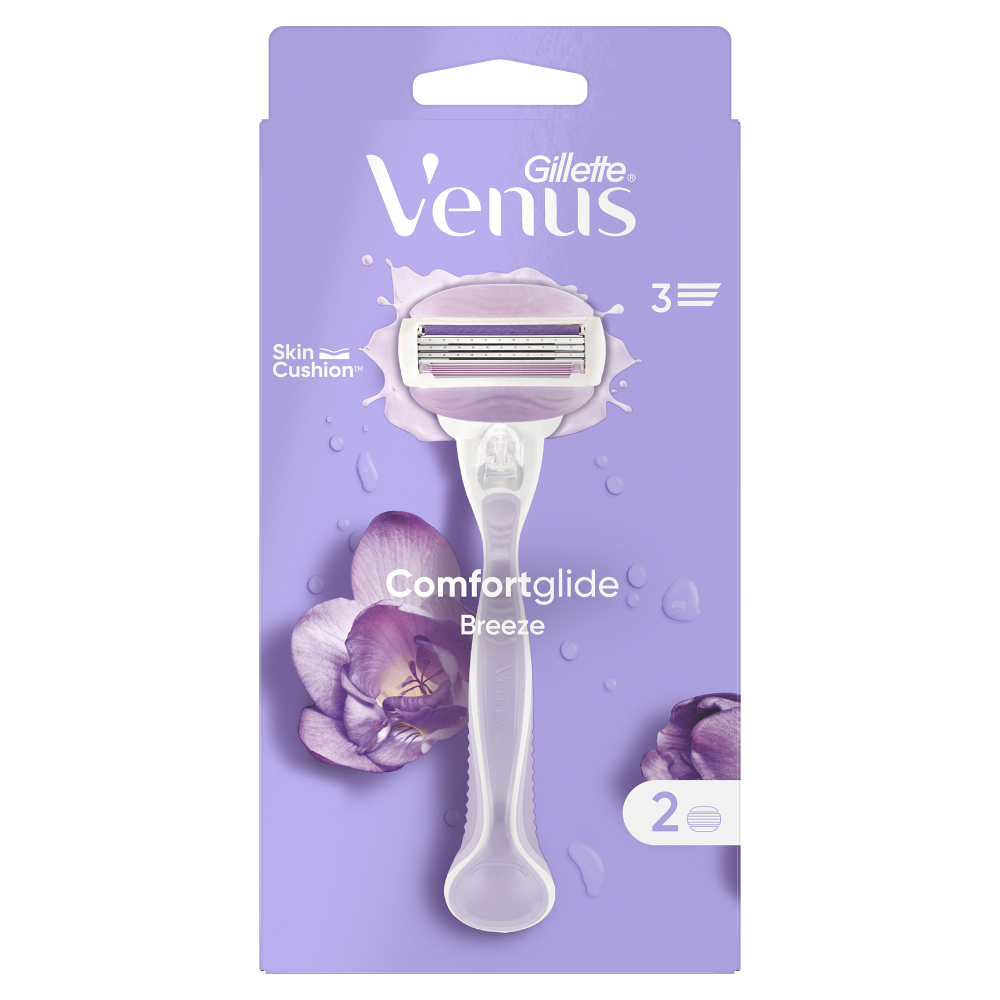 GILLETTE Venus Comfortglide Breeze Holící strojek + Náhradní hlavice 2 ks