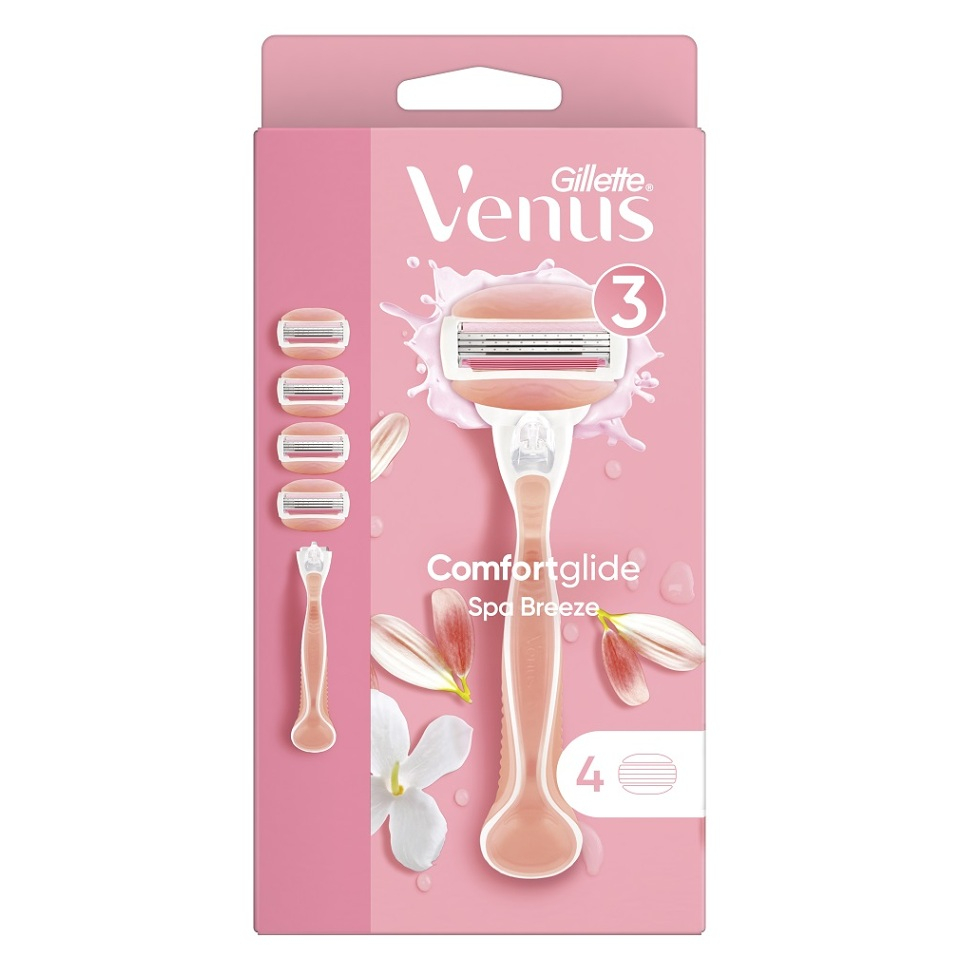 GILLETTE Venus Comfortglide  SpaBreeze Holící strojek  + Náhradní hlavice 4 kusy