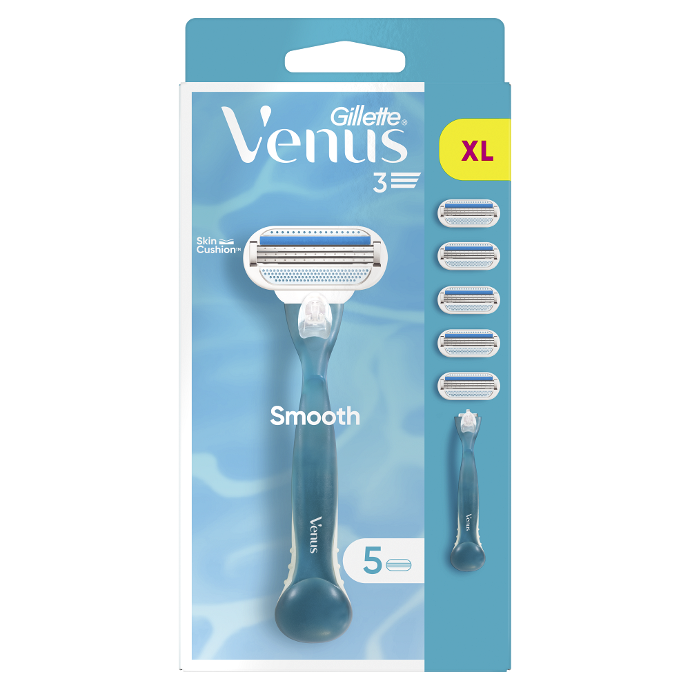 GILLETTE Venus Smooth Holící strojek pro ženy + Náhradní hlavice 5 ks, poškozený obal