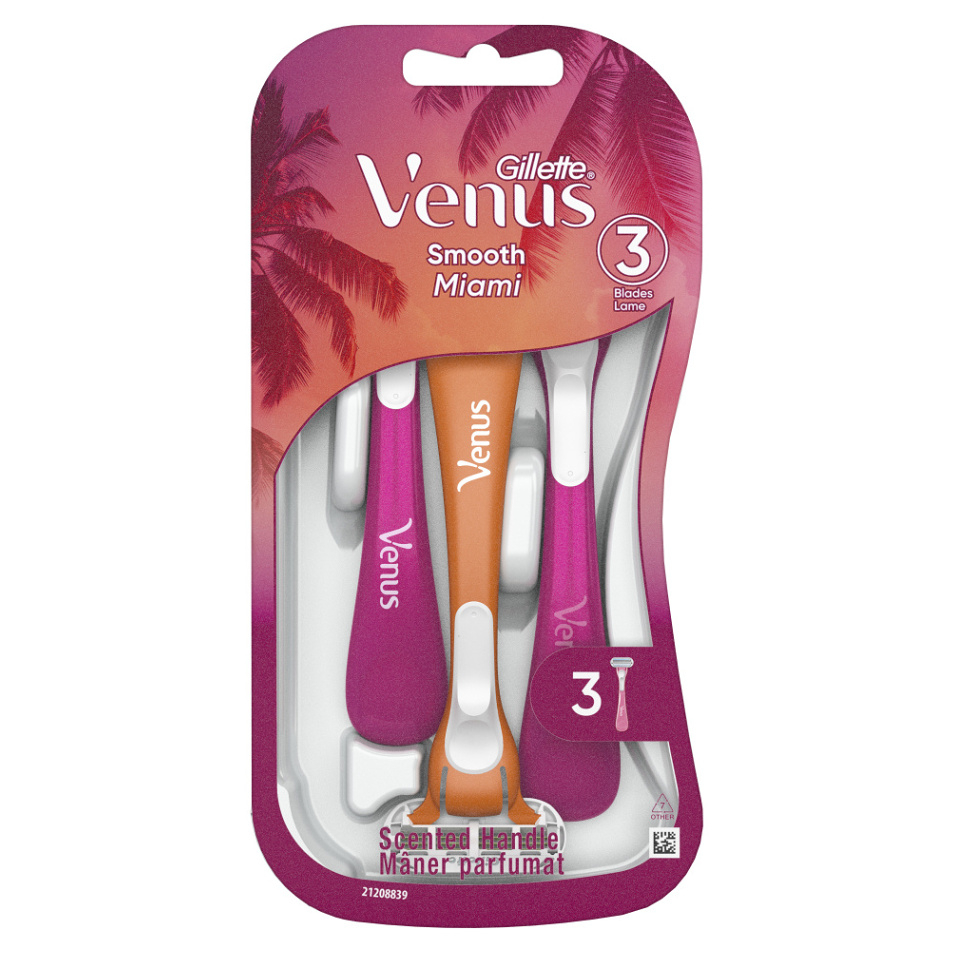 GILLETTE Venus Smooth Miami Dámská pohotová holítka 3 kusy