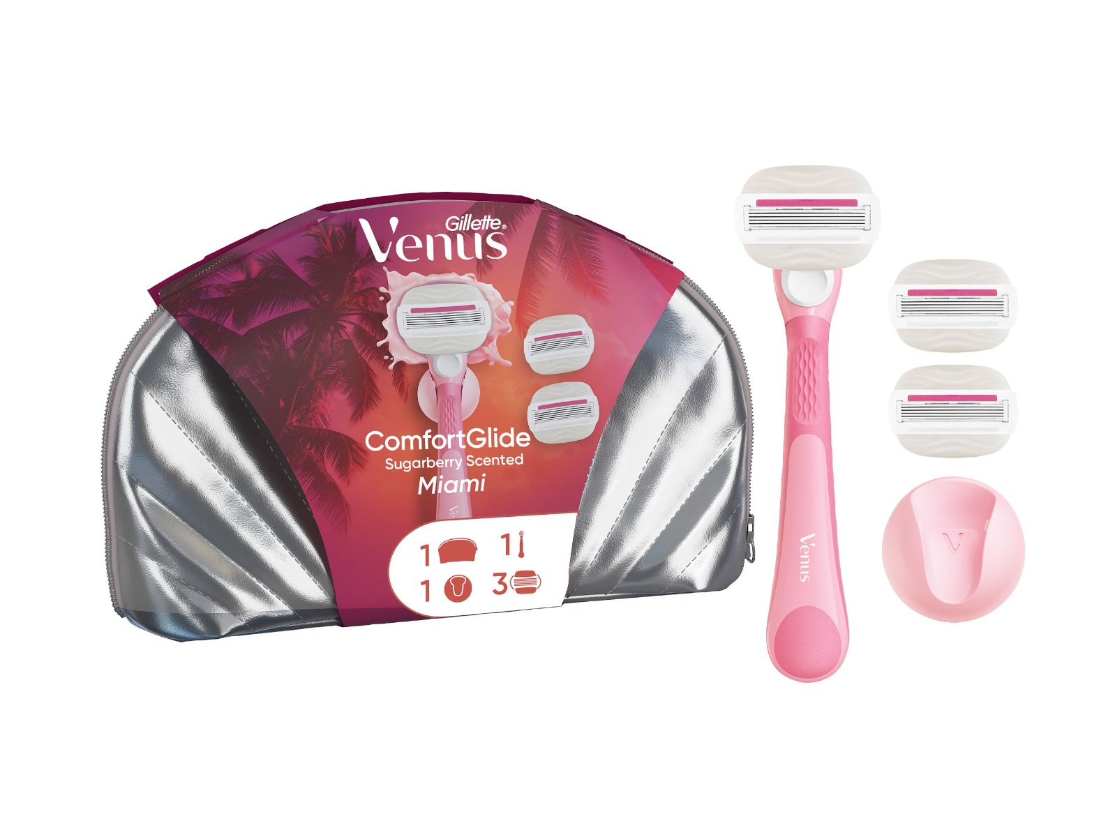 Gillette Venus Xmass sada holicí strojek + 3 hlavice a držák do sprchy