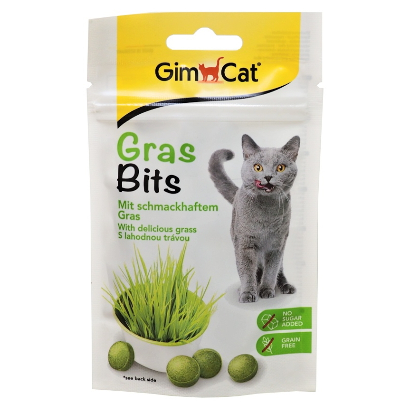 GIMCAT GrasBits Tablety s kočičí trávou 40 g