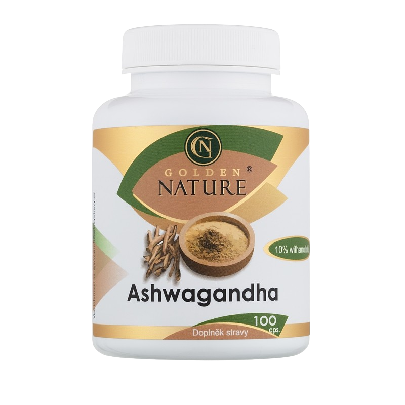 GOLDEN NATURE Ashwagandha (Ašvaganda) 10% withanolidů 100 kapslí