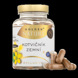 GOLDEN NATURE Exclusive Kotvičník zemní 90%+ Zinek + Selen 100 kapslí