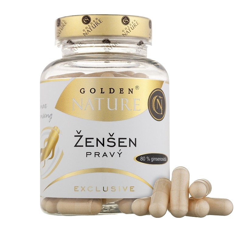 GOLDEN NATURE Exclusive Ženšen pravý, 80% ginsenosidů 100 kapslí
