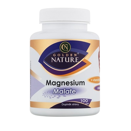 GOLDEN NATURE Malate (Hořčík) + Vitamin B6, 100 kapslí