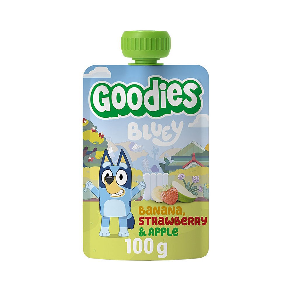 GOODIES Kapsička bluey banán, jahoda a jablko 100 g