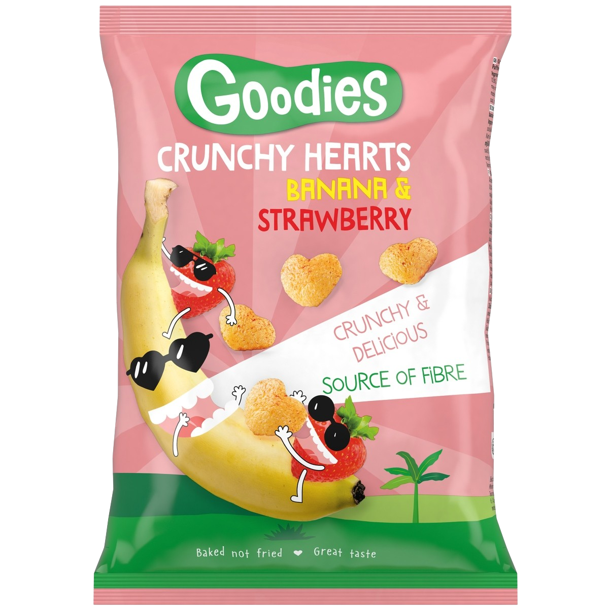 GOODIES Křupky srdíčka banán a jahoda 30 g