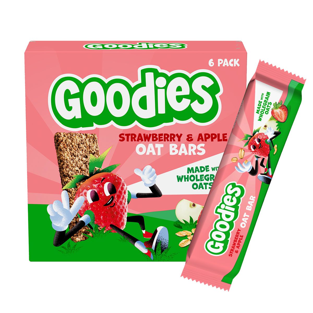 Goodies Ovesné tyčinky Jahody a jablko 6x23 g