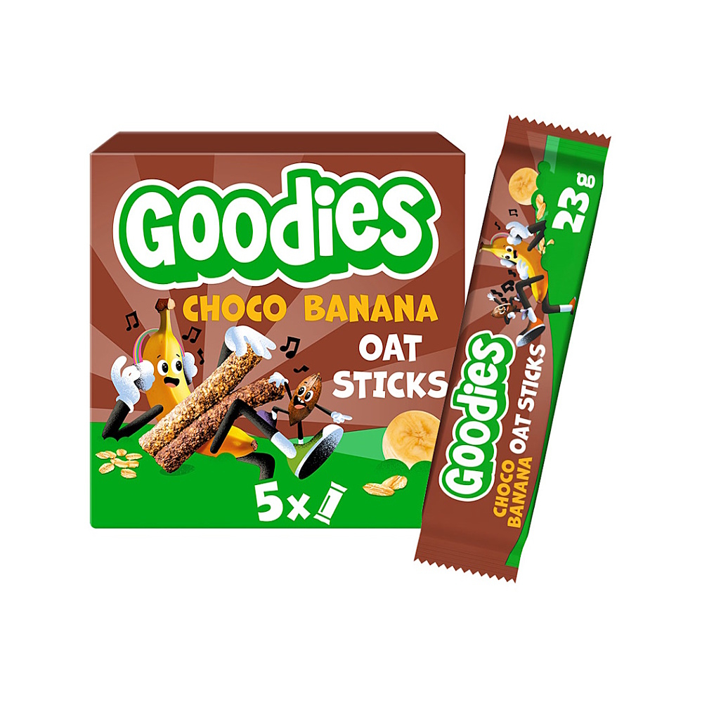 GOODIES Ovesné tyčinky kakao a banán 5 x 23 g