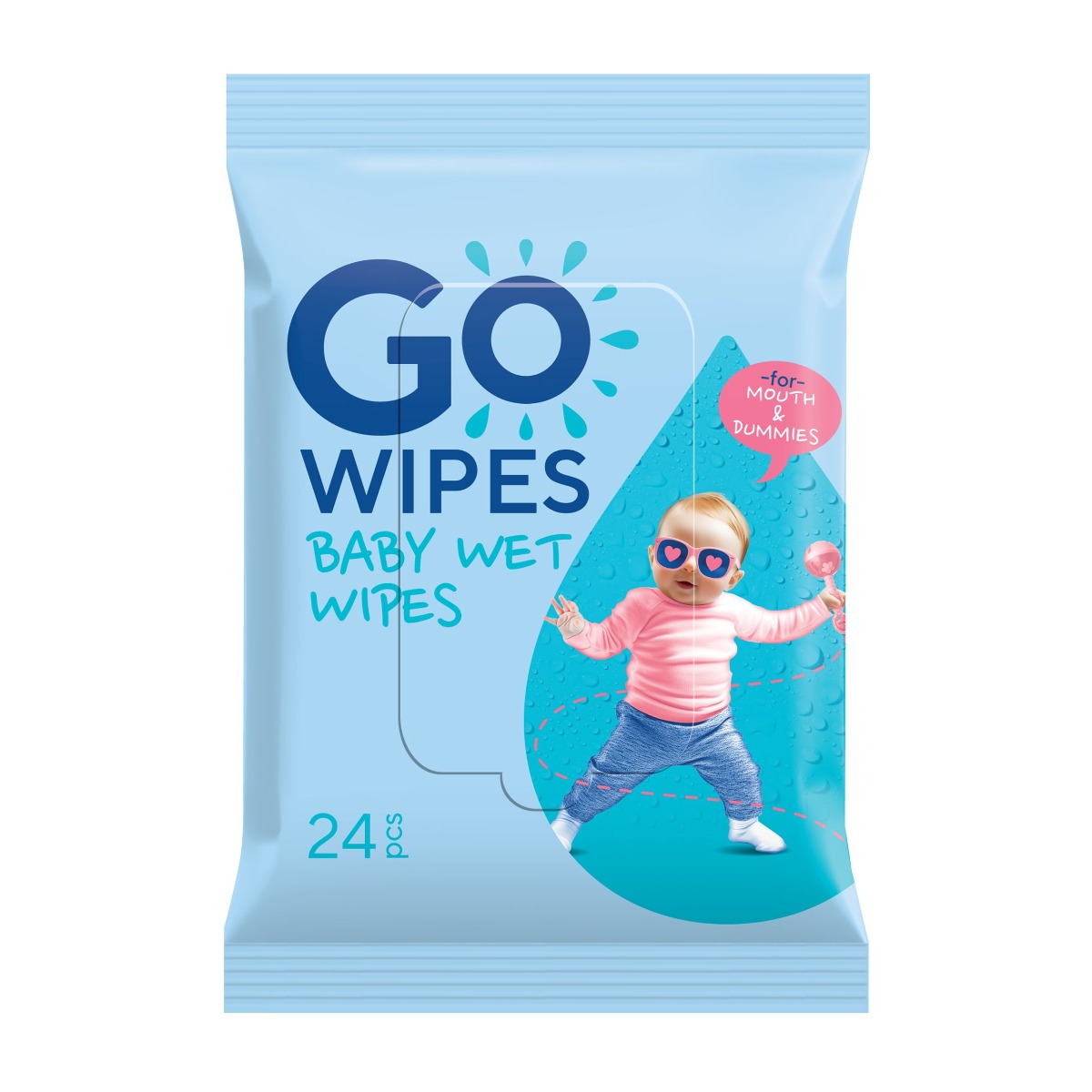 GoWipes Dětské vlhčené ubrousky pro novorozence Plastic Free 24 ks