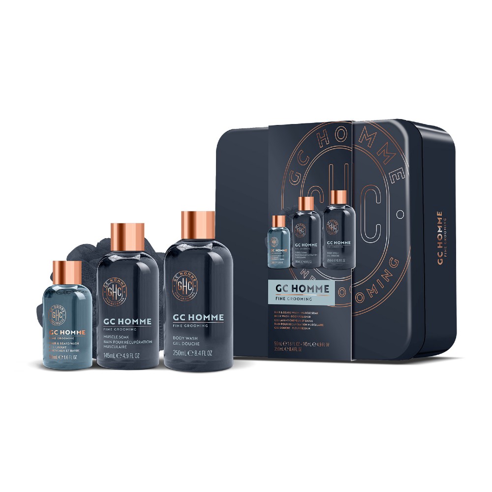 Grace Cole Pánská dárková sada péče o tělo v plechové dóze Černý pepř & Mandarinka 4 ks