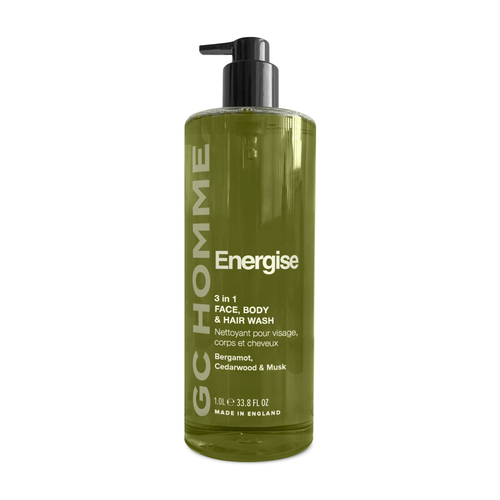 Grace Cole Pánské energizující tělové mýdlo 3v1 Bergamot, Cedr & Mošus 1 l