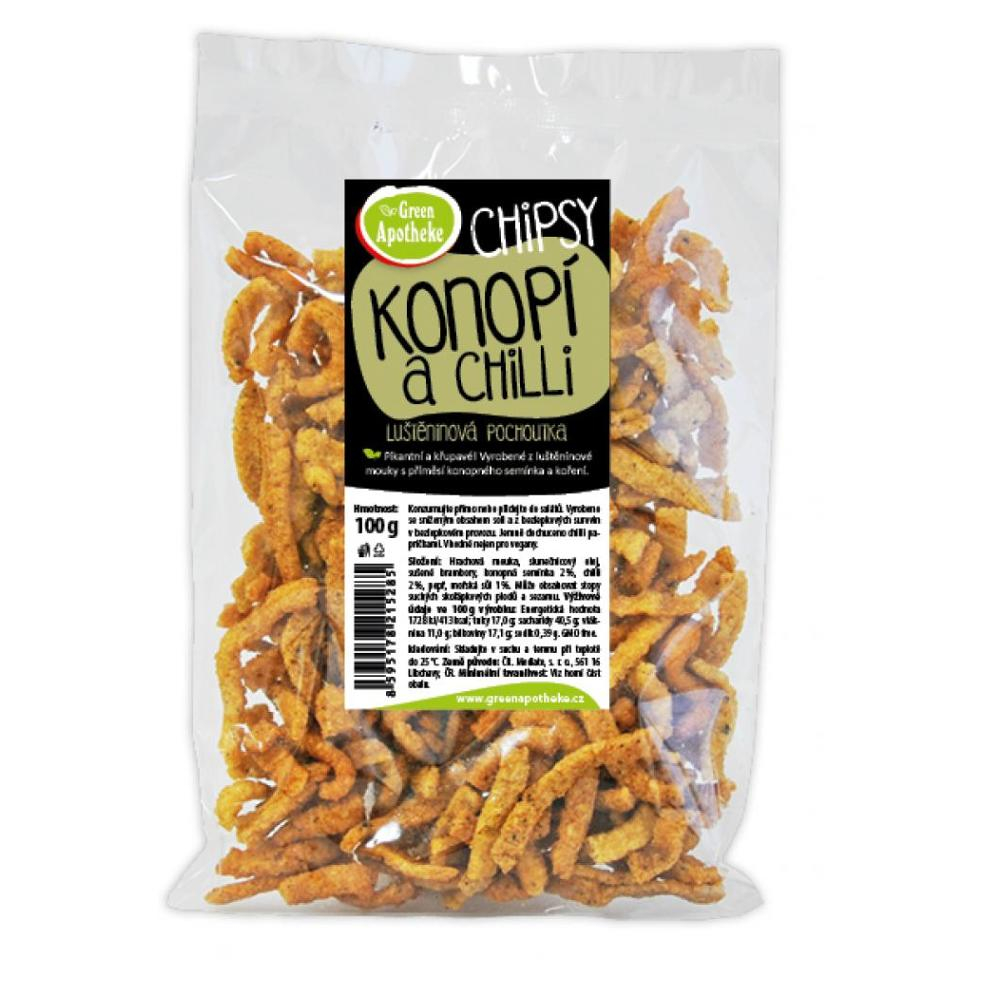 GREEN APOTHEKE Chipsy s konopným semínkem a chilli 100 g
