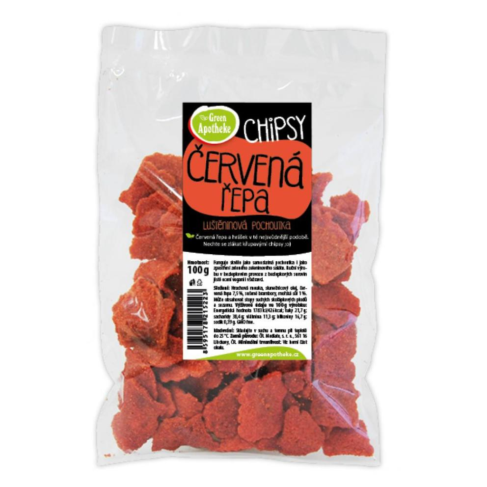 GREEN APOTHEKE Luštěninové chipsy s červenou řepou 100 g
