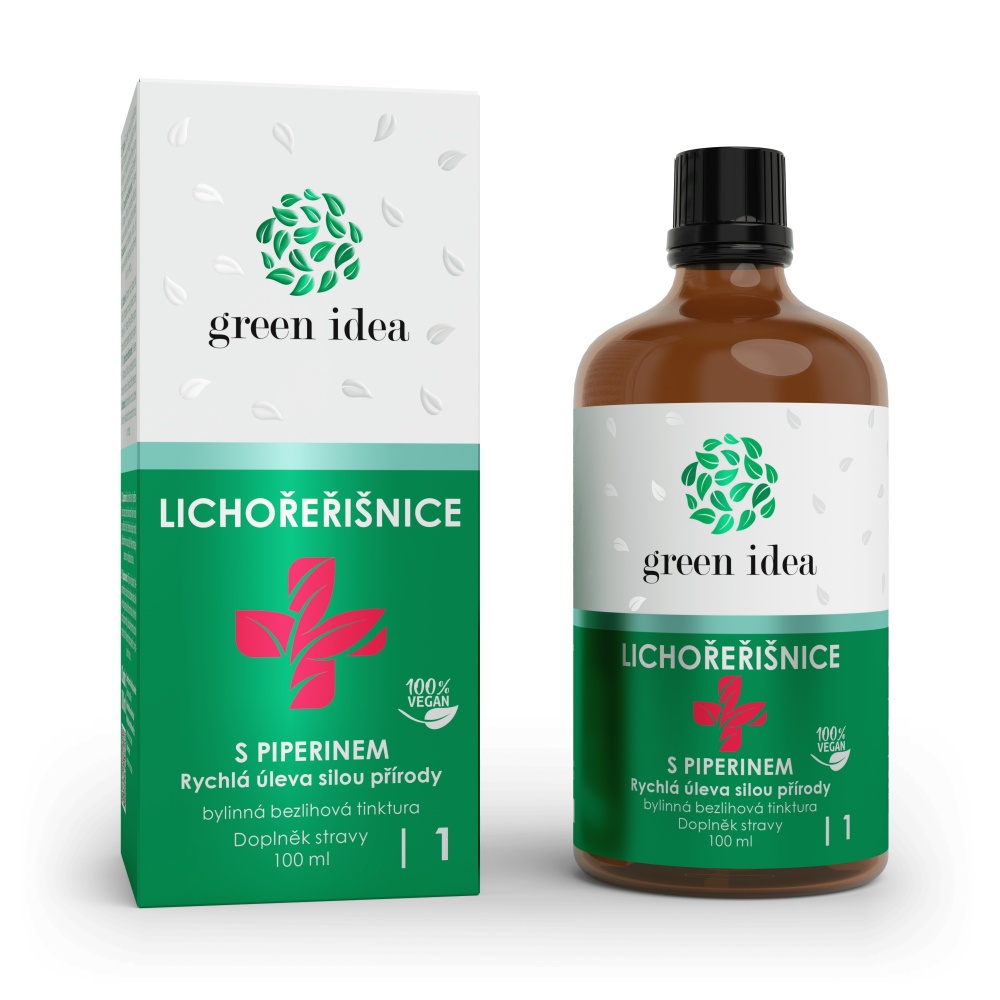 Green idea Lichořeřišnice+ s piperinem bylinná bezlihová tinktura 100 ml