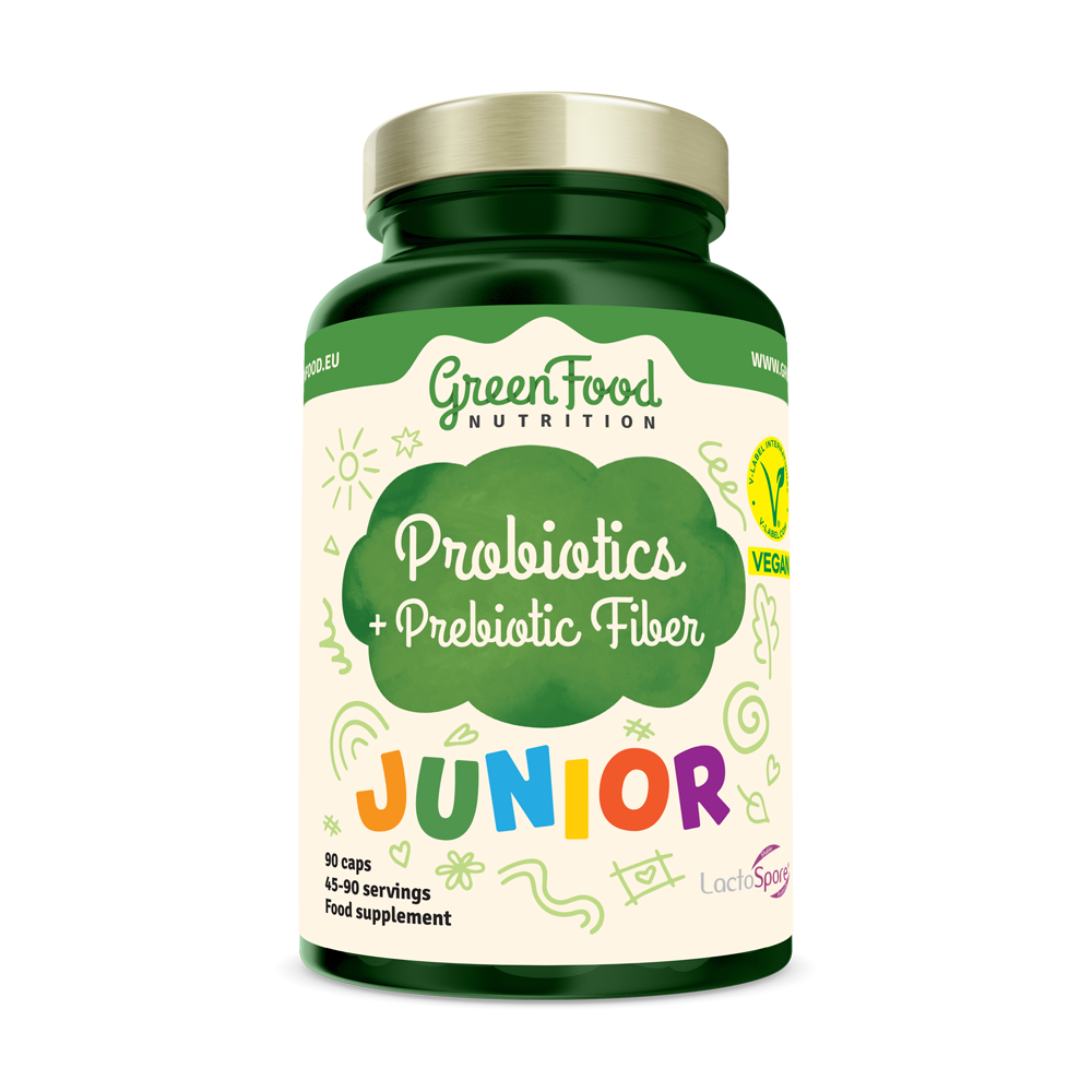 GreenFood Nutrition Junior Probiotics+Prebiotic Fiber 90 kapslí