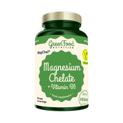 GREENFOOD NUTRITION Magnesium chelát + vitamin B6 90 kapslí