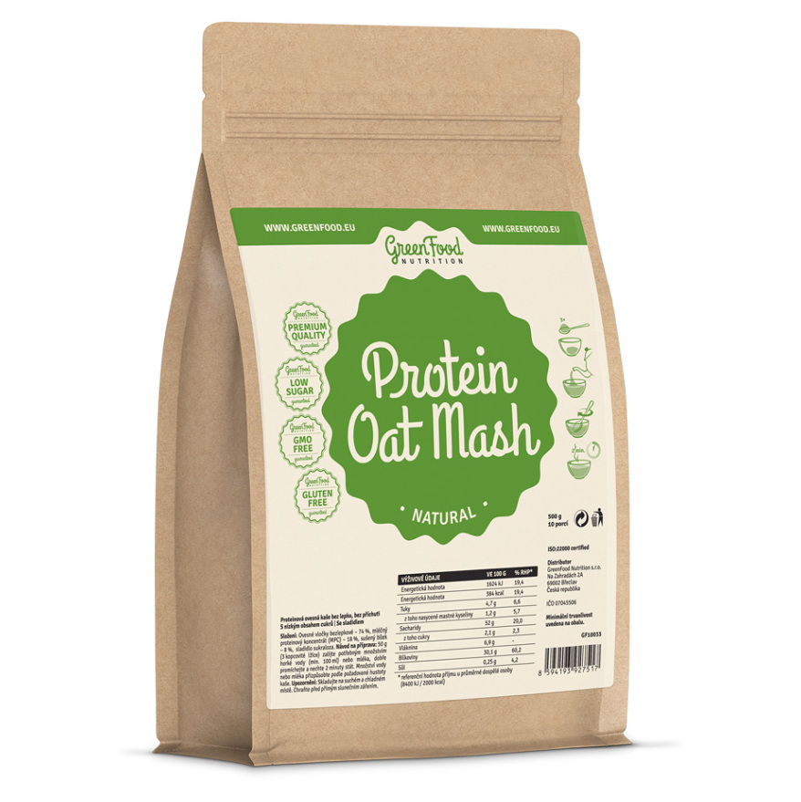 GREENFOOD NUTRITION Proteinová ovesná kaše natural 500 g