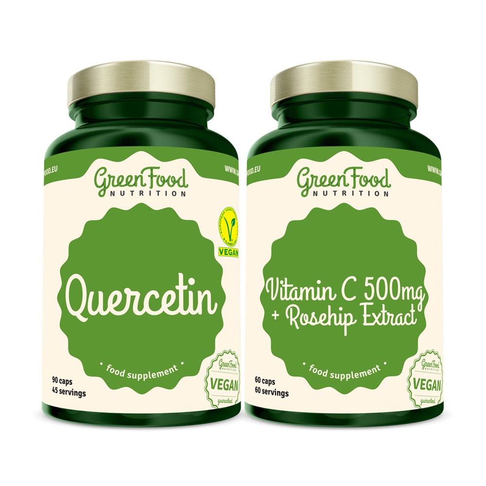 GreenFood Nutrition Quercetin + Vitamin C 500 mg dvojbalení 90+60 kapslí