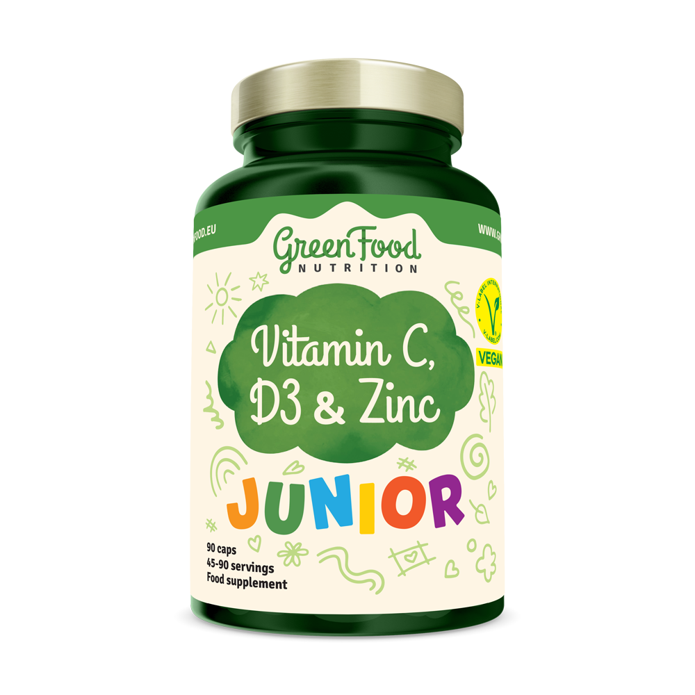 GreenFood Nutrition Vitamin C, D3 & Zinc 90 kapslí