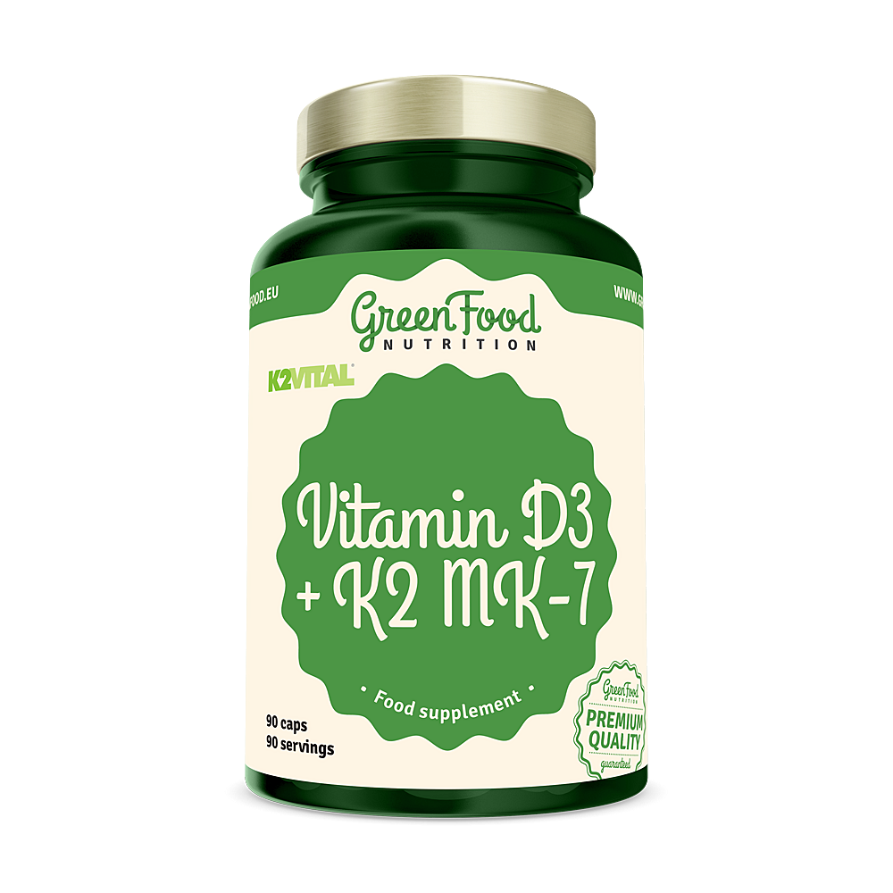 GREENFOOD NUTRITION Vitamin d3 + k2 mk-7 vital delta 90 kapslí