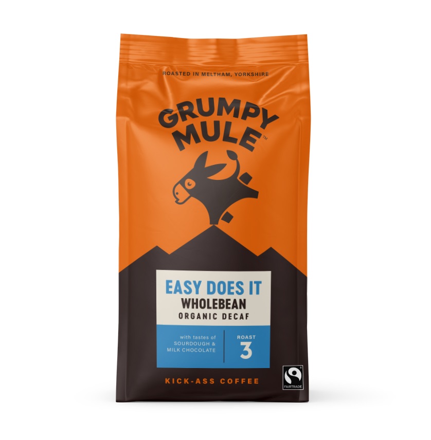 Grumpy Mule BIO SCA 83 Arabica zrnková káva bez kofeinu 200 g