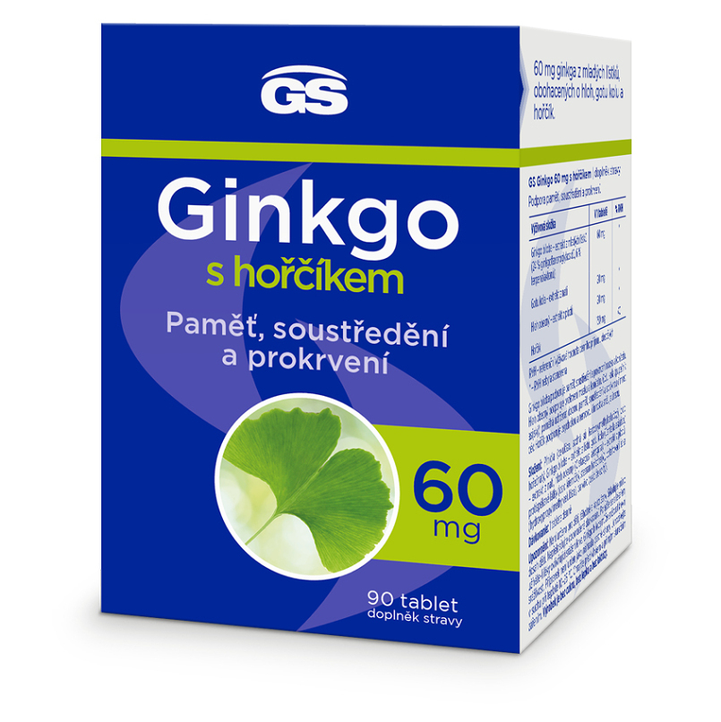 GS Ginkgo 60 mg s hořčíkem 90 tablet