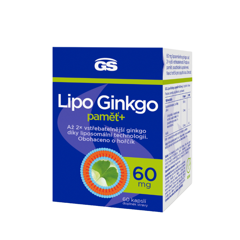 GS Lipo Ginkgo paměť+ 60 mg, 60 kapslí