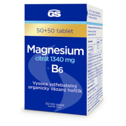 GS Magnesium citrát 1340 mg + B6 50 + 50 tablet