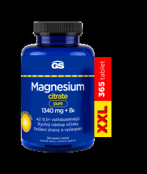 GS Magnesium citrát pure 1340 mg + B6 XXL 365 tablet