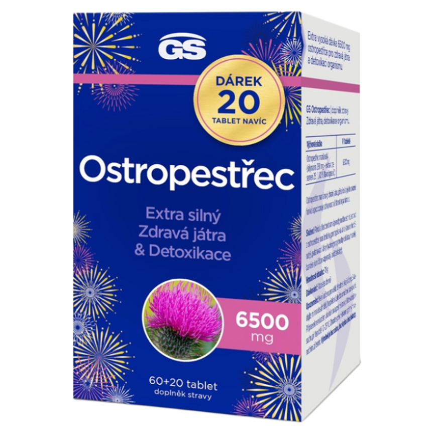 GS Ostropestřec 6500 mg 60+20 tablet NAVÍC