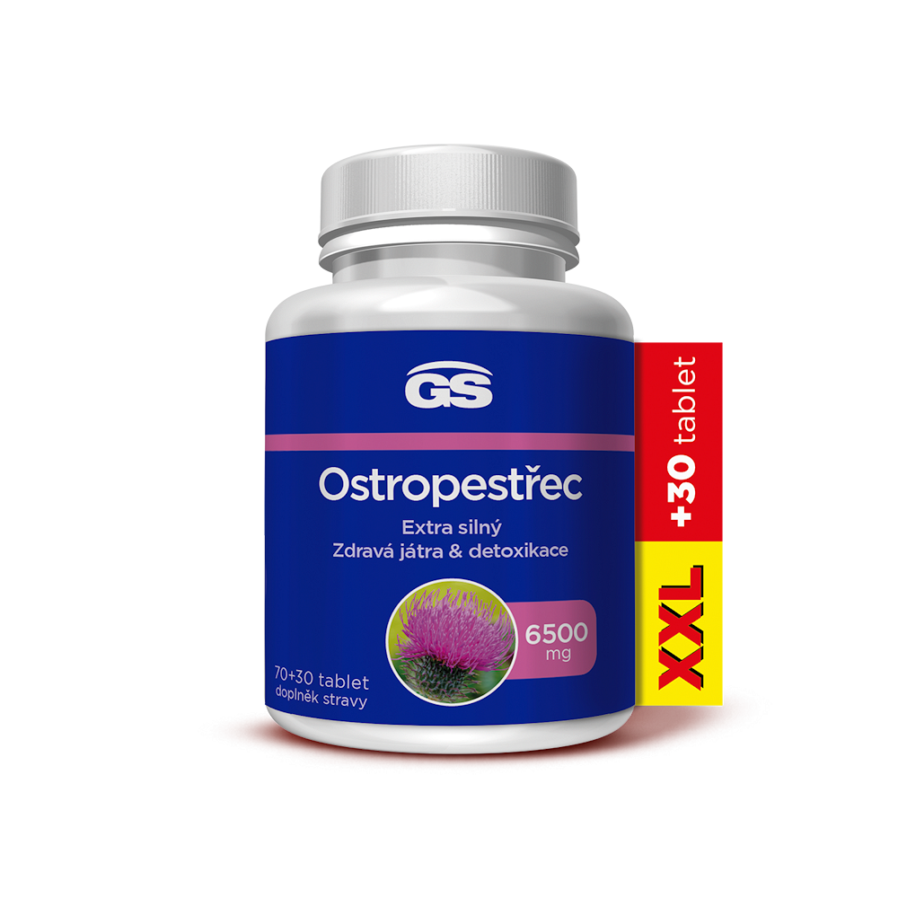 GS Ostropestřec 6500 mg XXL 70 + 30 tablet