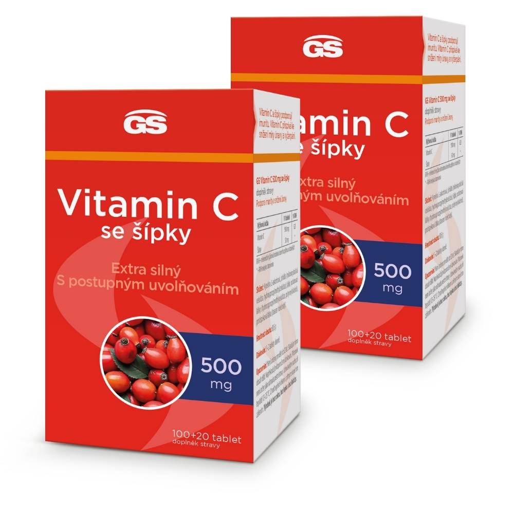 GS Vitamin C 500 se šípky, 2 × 120 tablet