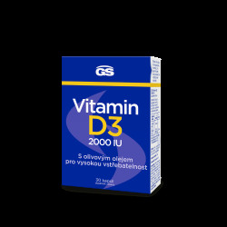 GS Vitamin D3 2000 IU, 30 kapslí