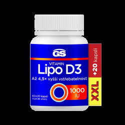 GS Vitamin Lipo D3, 1000 IU, XXL 80 kapslí