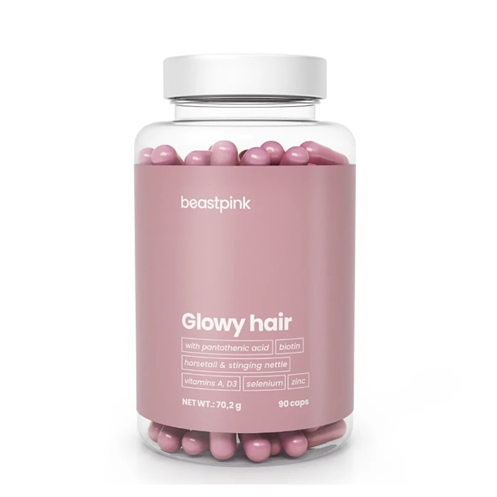 GYMBEAM Glowy hair beastpink 90 kapslí