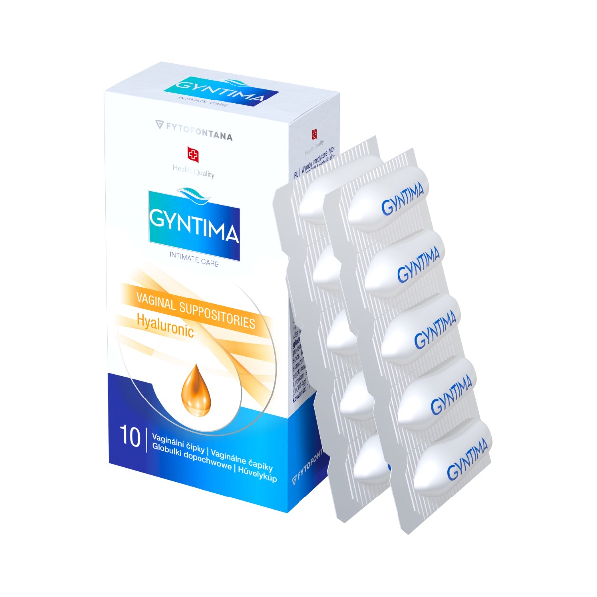 Gyntima Hyaluronic vaginální čípky 10 ks