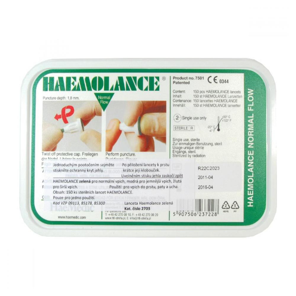 HAEMOLANCE Lancety pro dospělé zelené 2703 100 kusů