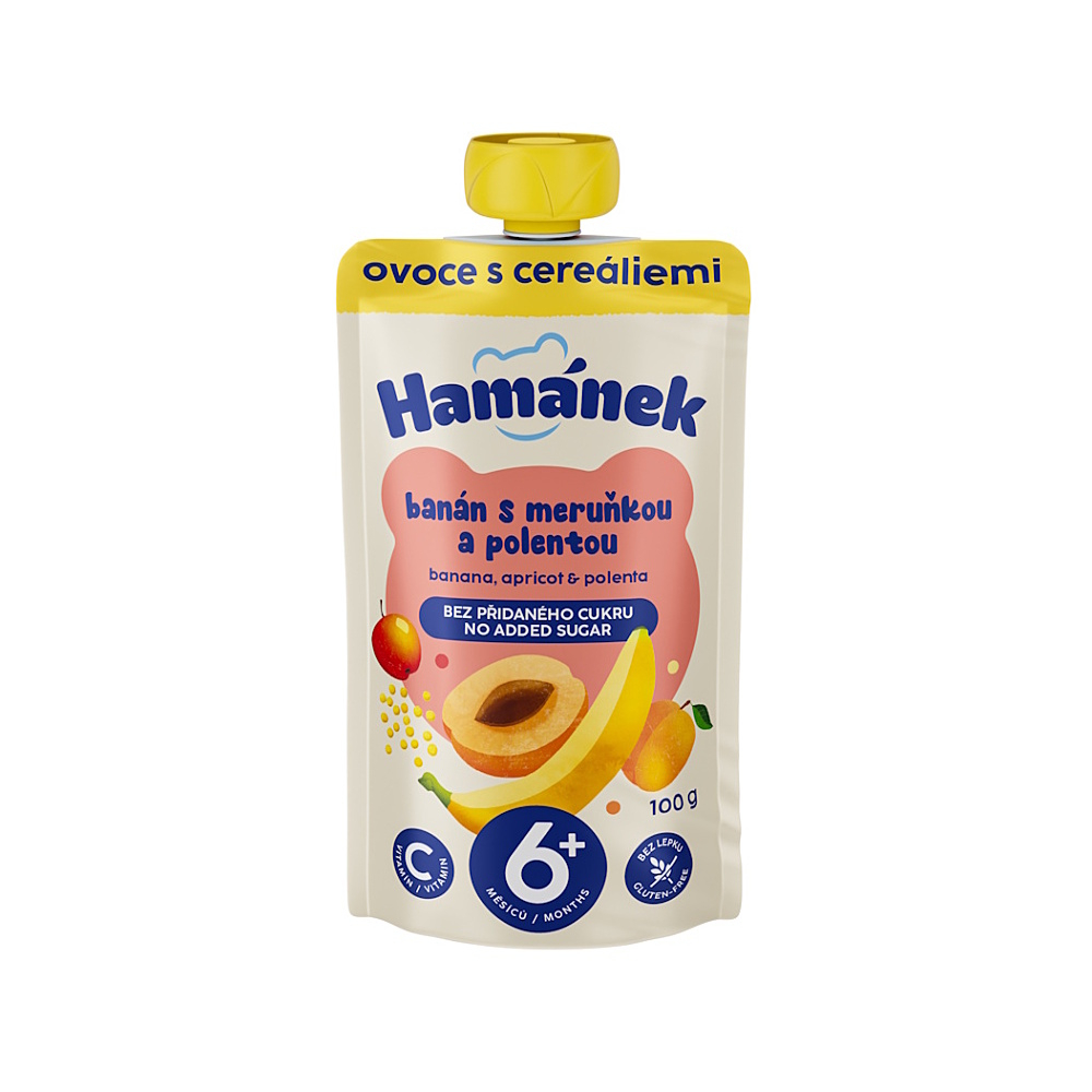 HAMÁNEK Jablko s banánem, meruňkou a polentou 6m+ 100 g