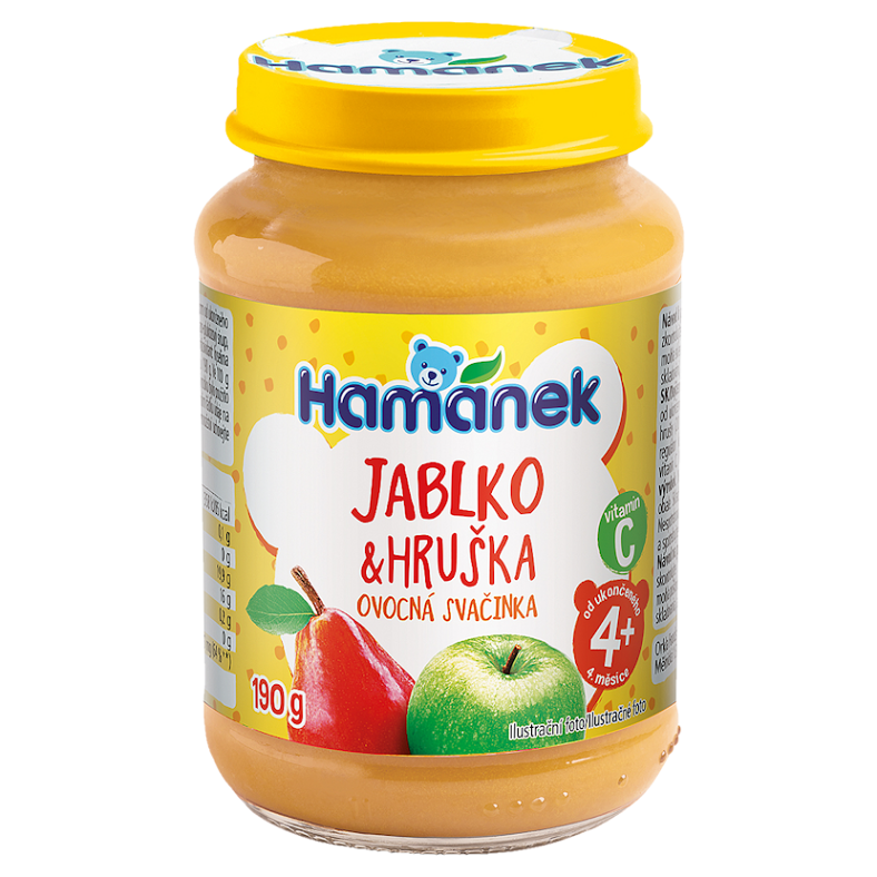 HAMÁNEK Kojenecká výživa hruška a jablko 4m+ 190 g