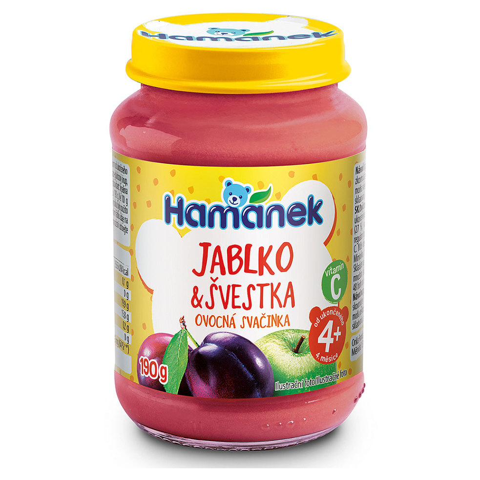 HAMÁNEK Kojenecká výživa švestka s jablky 4m+ 190 g