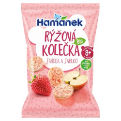 HAMÁNEK Rýžová kolečka jahoda a jablko BIO 35 g